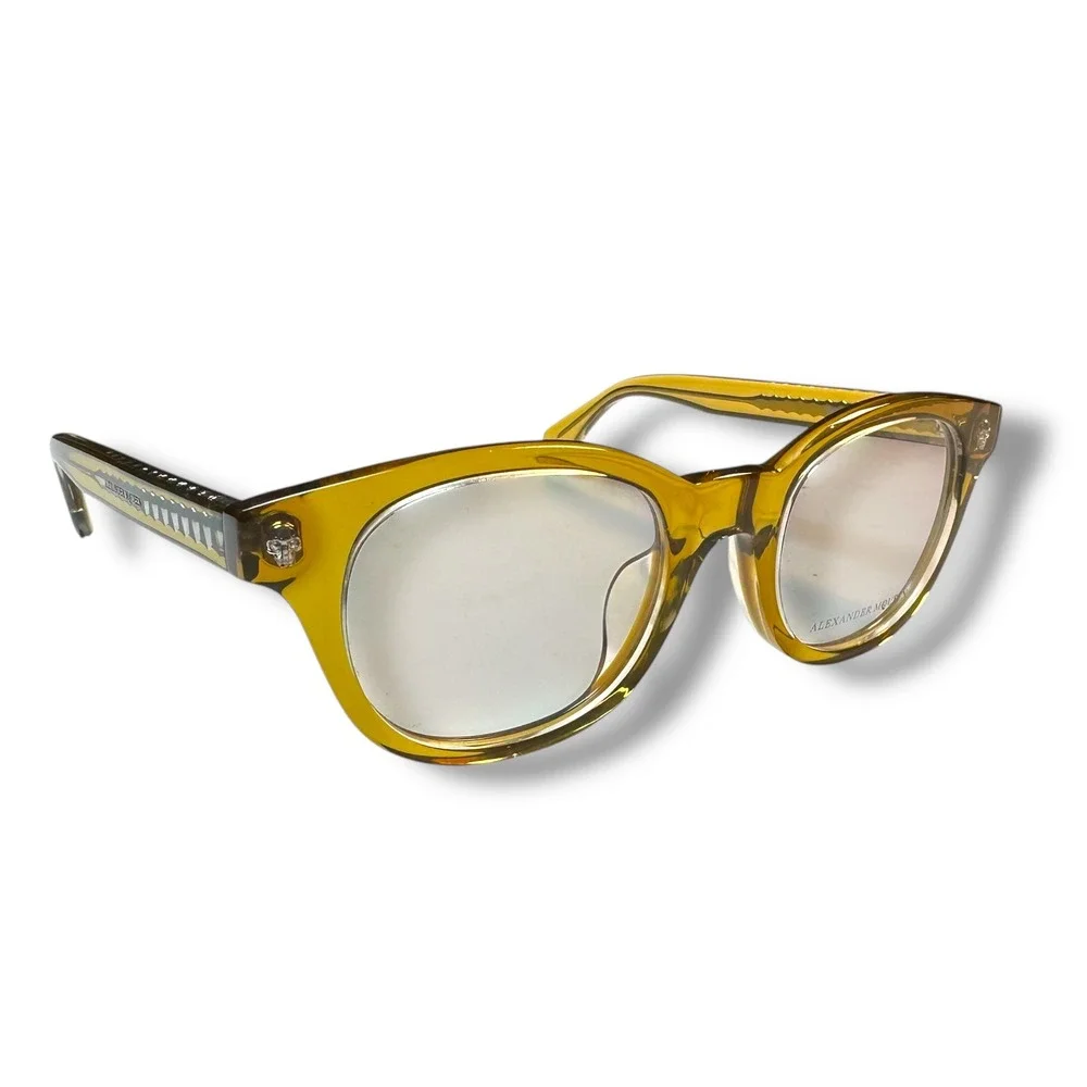 Alexander McQueen Authentic Tortoise Eyeglasses Frames AMO0270A 47-21-145 Unisex
